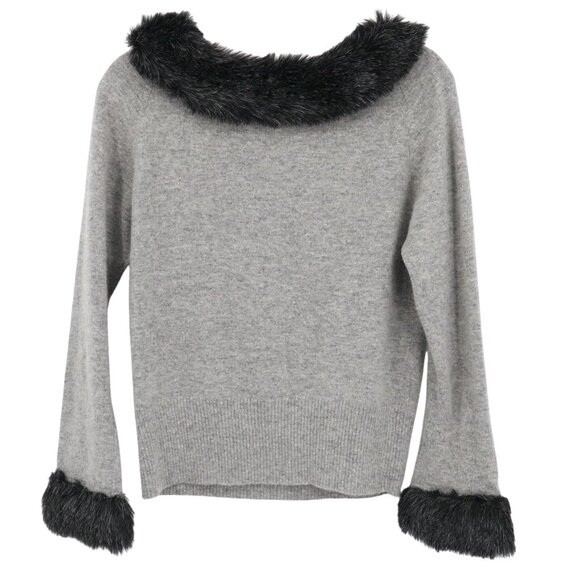 Garnet Hill Angora Woool Sweater Womens M Gray Rich Auntie Core Loud Luxury Twee - Picture 3 of 14
